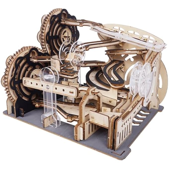 MARBLE RUN SET，3D WOODEN PUZZLES，MECHANICAL WOODEN MARBLE RUN MODEL FOR ADULTS KIT，FUN DIY MODEL KIT CRAFTS FOR ADULTS，MARBLE GAME FOR HOBBY ENTHUSASTS - Image 1